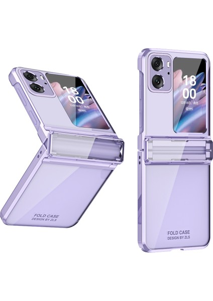 Oppo Find N2 Flip Için Menteşe Korumalı Sert Pc Şeffaf Telefon Kılıfı Mor (Yurt Dışından)