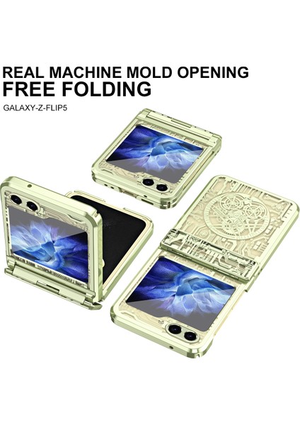 Samsung Galaxy Z Flip 5 Için Şık Elektroliz Kaplama Sert Pc Telefon Kılıfı Yeşil (Yurt Dışından) modelleri