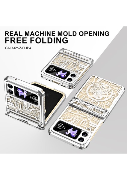 Samsung Galaxy Z Flip 4 5g Için Şık Elektroliz Kaplama Sert Pc Telefon Kılıfı Gümüş (Yurt Dışından) modelleri