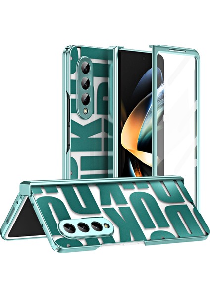 Samsung Galaxy Z Fold 4 5g Için Sert Pc Menteşe Koruma Telefon Kılıfı Yeşil (Yurt Dışından)