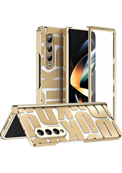 Samsung Galaxy Z Fold 4 5g Için Sert Pc Menteşe Koruma Telefon Kılıfı Altın (Yurt Dışından)