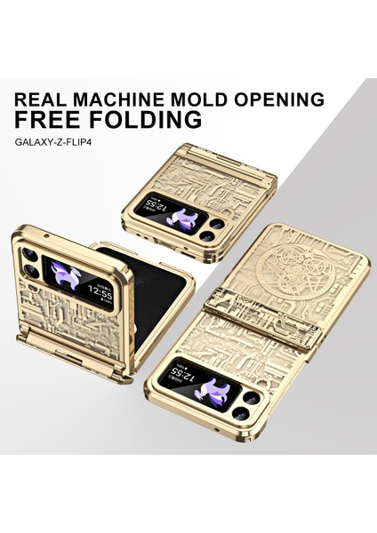 Samsung Galaxy Z Flip 4 5g Için Şık Elektroliz Kaplama Sert Pc Telefon Kılıfı Altın (Yurt Dışından) modelleri