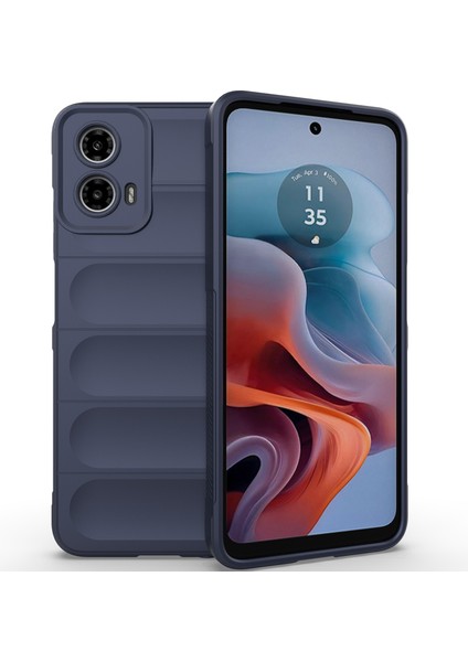 Motorola Moto G34 Için Kaymaz Yumuşak Silikon Telefon Kılıfı - Lacivert (Yurt Dışından)