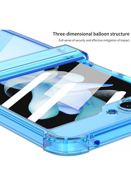 Samsung Galaxy Z Flip 5 Için Şeffaf Kılıf Menteşe Korumalı Şok Emici Telefon Kılıfı Mor (Yurt Dışından) modelleri