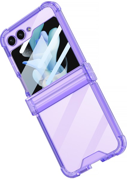 Samsung Galaxy Z Flip 5 Için Şeffaf Kılıf Menteşe Korumalı Şok Emici Telefon Kılıfı Mor (Yurt Dışından) fırsatları