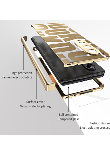 Samsung Galaxy Z Fold 4 5g Için Sert Pc Menteşe Koruma Telefon Kılıfı Altın (Yurt Dışından) modelleri