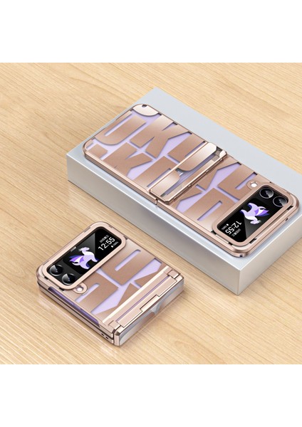 Samsung Galaxy Z Flip 3 5g Için Sert Pc Menteşe Koruma Telefon Kılıfı Rose Gold (Yurt Dışından)