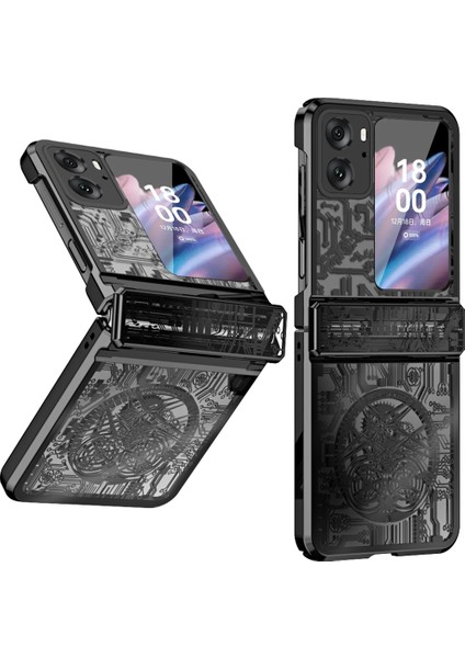 Oppo Find N2 Flip Için Şık Elektroliz Kaplama Sert Pc Telefon Kılıfı Siyah (Yurt Dışından)