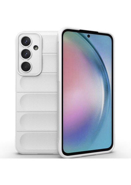 Samsung Galaxy A55 Için Kaymaz Yumuşak Silikon Telefon Kılıfı - Beyaz (Yurt Dışından)