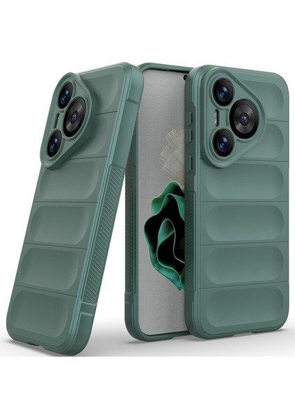 Huawei Pura 70 Için Kaymaz Yumuşak Silikon Telefon Kılıfı - Yeşil (Yurt Dışından)