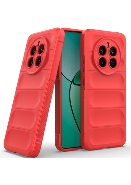 Realme 12+ Için Kaymaz Yumuşak Silikon Telefon Kılıfı - Kırmızı (Yurt Dışından)