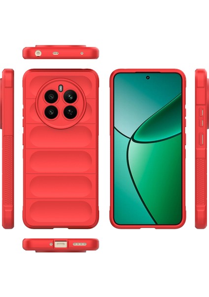 Realme 12+ Için Kaymaz Yumuşak Silikon Telefon Kılıfı - Kırmızı (Yurt Dışından) modelleri