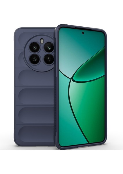 Realme 12+ Için Kaymaz Yumuşak Silikon Telefon Kılıfı - Lacivert (Yurt Dışından)
