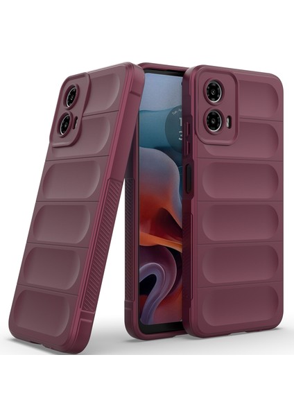 Motorola Moto G34 Için Kaymaz Yumuşak Silikon Telefon Kılıfı - Koyu Kırmızı (Yurt Dışından)