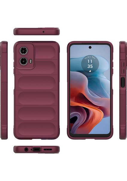 Motorola Moto G34 Için Kaymaz Yumuşak Silikon Telefon Kılıfı - Koyu Kırmızı (Yurt Dışından) modelleri