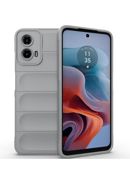 Motorola Moto G34 Için Kaymaz Yumuşak Silikon Telefon Kılıfı - Gri (Yurt Dışından)