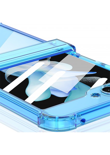 Samsung Galaxy Z Flip 5 Için Menteşe Korumalı Şeffaf Kılıf Telefon Kılıfı , Magsafe ile Uyumlu Mavi (Yurt Dışından) modelleri