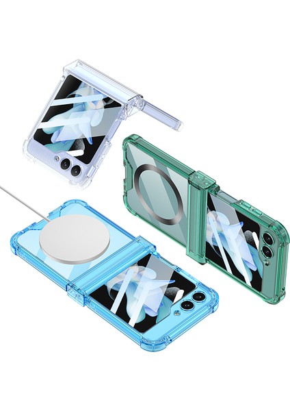 Samsung Galaxy Z Flip 5 Için Menteşe Korumalı Şeffaf Kılıf Telefon Kılıfı , Magsafe ile Uyumlu Mavi (Yurt Dışından) fırsatları