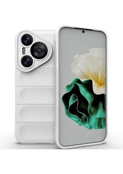 Huawei Pura 70 Için Kaymaz Yumuşak Silikon Telefon Kılıfı - Beyaz (Yurt Dışından)