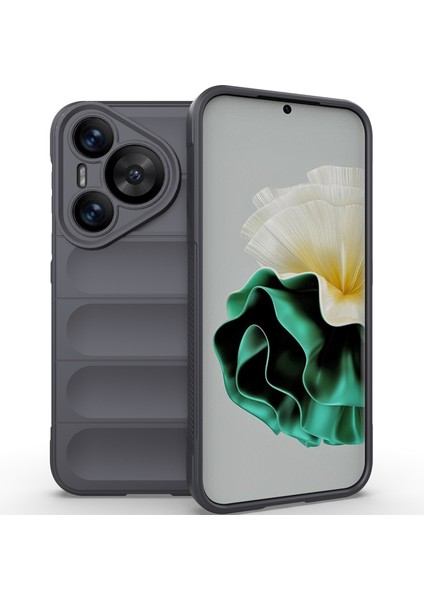 Huawei Pura 70 Için Kaymaz Yumuşak Silikon Telefon Kılıfı - Koyu Gri (Yurt Dışından)