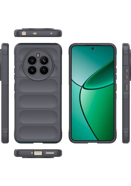 Realme 12+ Için Kaymaz Yumuşak Silikon Telefon Kılıfı - Koyu Gri (Yurt Dışından) fiyatları