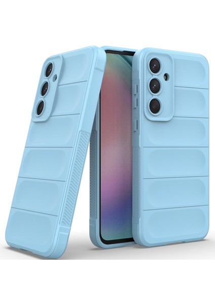 Samsung Galaxy A55 Için Kaymaz Yumuşak Silikon Telefon Kılıfı - Mavi (Yurt Dışından)