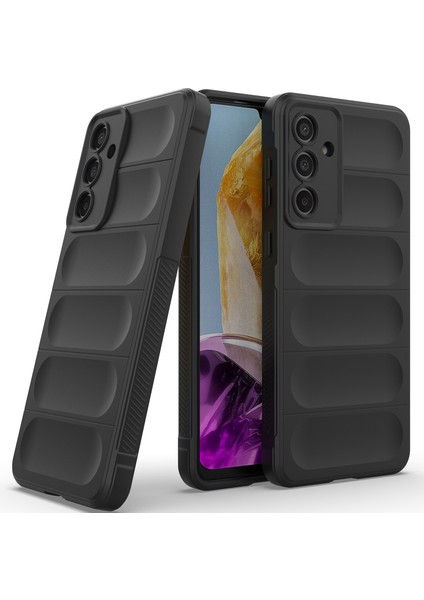 Samsung Galaxy M55 Için Kaymaz Yumuşak Silikon Telefon Kılıfı - Siyah (Yurt Dışından)