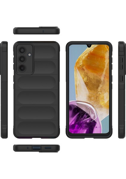 Samsung Galaxy M55 Için Kaymaz Yumuşak Silikon Telefon Kılıfı - Siyah (Yurt Dışından)