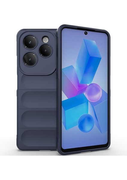 Infinix Hot 40 / Hot 40 Pro Için Kaymaz Yumuşak Silikon Telefon Kılıfı - Lacivert (Yurt Dışından)