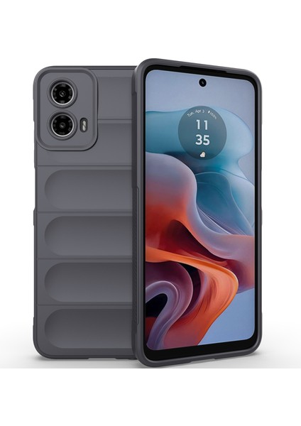 Motorola Moto G34 Için Kaymaz Yumuşak Silikon Telefon Kılıfı - Koyu Gri (Yurt Dışından)