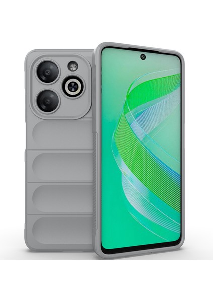 Infinix Smart 8 Için Kaymaz Yumuşak Silikon Telefon Kılıfı - Gri (Yurt Dışından)