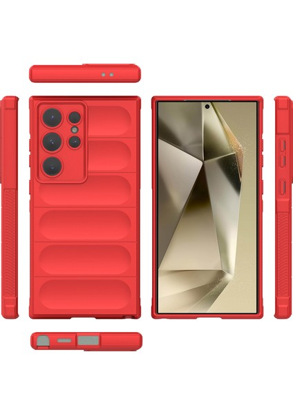 Samsung Galaxy S24 Ultra Için Kaymaz Yumuşak Silikon Telefon Kılıfı - Kırmızı (Yurt Dışından) modelleri