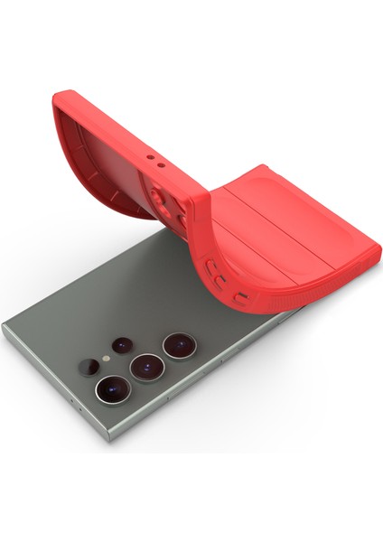 Samsung Galaxy S24 Ultra Için Kaymaz Yumuşak Silikon Telefon Kılıfı - Kırmızı (Yurt Dışından) fırsatları