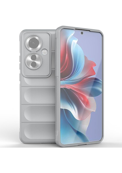 Oppo RENO11 F Için Kaymaz Yumuşak Silikon Telefon Kılıfı - Gri (Yurt Dışından)
