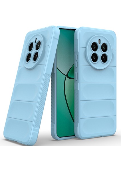 Realme 12+ Için Kaymaz Yumuşak Silikon Telefon Kılıfı - Mavi (Yurt Dışından)