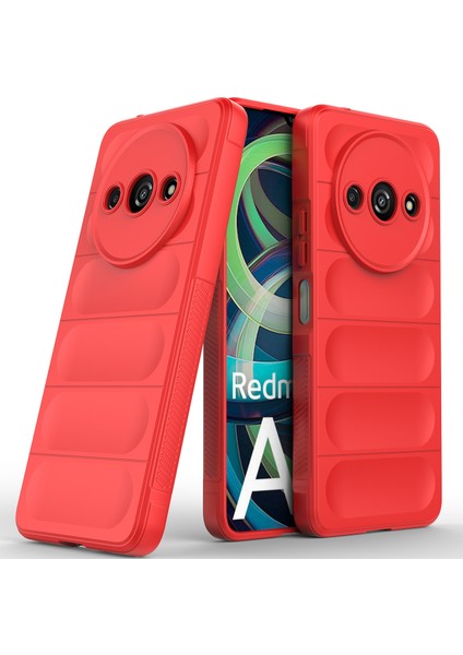 Xiaomi Redmi A3 Için Kaymaz Yumuşak Silikon Telefon Kılıfı - Kırmızı (Yurt Dışından)