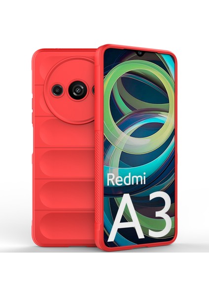 Xiaomi Redmi A3 Için Kaymaz Yumuşak Silikon Telefon Kılıfı - Kırmızı (Yurt Dışından) fiyatları