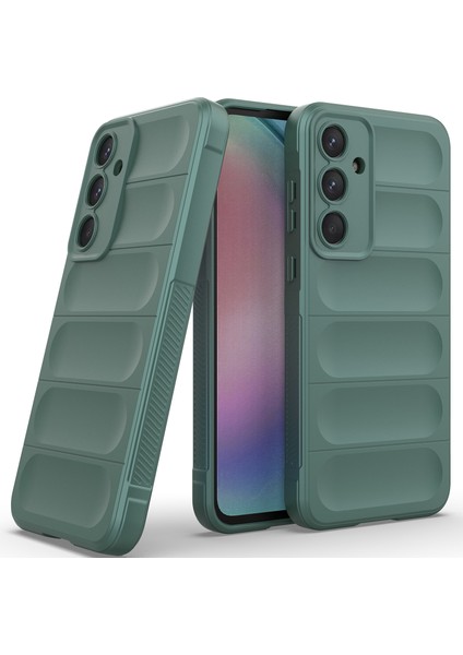 Samsung Galaxy A55 Için Kaymaz Yumuşak Silikon Telefon Kılıfı - Yeşil (Yurt Dışından)