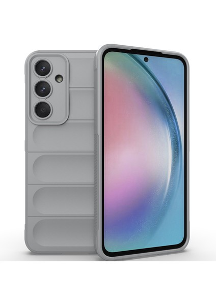 Samsung Galaxy A55 Için Kaymaz Yumuşak Silikon Telefon Kılıfı - Gri (Yurt Dışından)
