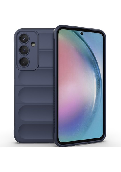 Samsung Galaxy A55 Için Kaymaz Yumuşak Silikon Telefon Kılıfı - Lacivert (Yurt Dışından)