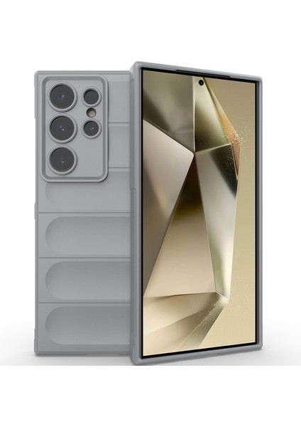Samsung Galaxy S24 Ultra Için Kaymaz Yumuşak Silikon Telefon Kılıfı - Gri (Yurt Dışından)