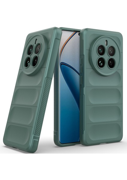 Realme 12 Pro / 12 Pro+ Için Kaymaz Yumuşak Silikon Telefon Kılıfı - Yeşil (Yurt Dışından)