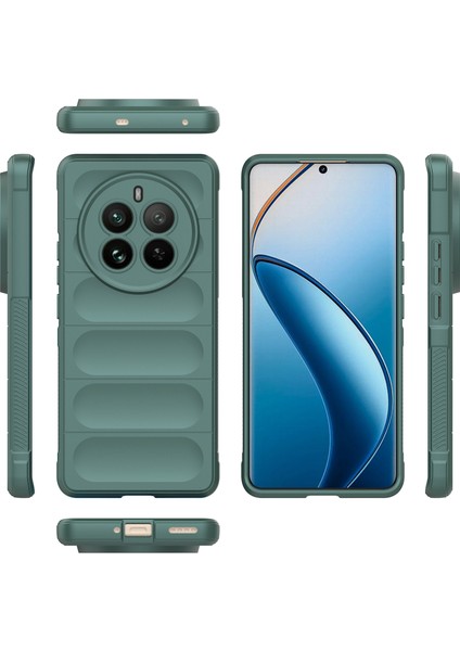 Realme 12 Pro / 12 Pro+ Için Kaymaz Yumuşak Silikon Telefon Kılıfı - Yeşil (Yurt Dışından)