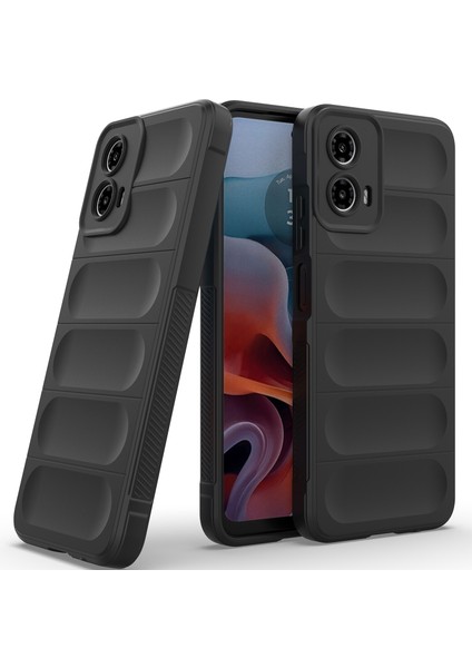 Motorola Moto G34 Için Kaymaz Yumuşak Silikon Telefon Kılıfı - Siyah (Yurt Dışından)