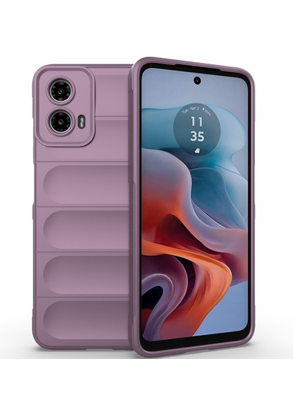 Motorola Moto G34 Için Kaymaz Yumuşak Silikon Telefon Kılıfı - Mor (Yurt Dışından)