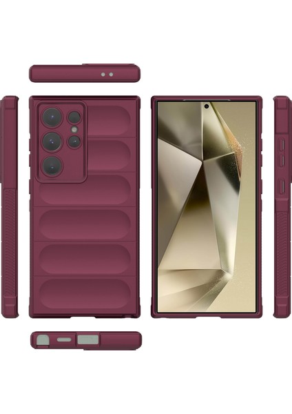 Samsung Galaxy S24 Ultra Için Kaymaz Yumuşak Silikon Telefon Kılıfı - Koyu Kırmızı (Yurt Dışından) modelleri