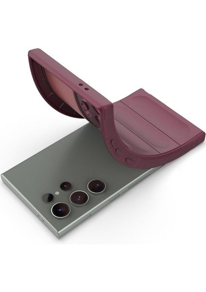 Samsung Galaxy S24 Ultra Için Kaymaz Yumuşak Silikon Telefon Kılıfı - Koyu Kırmızı (Yurt Dışından) fırsatları