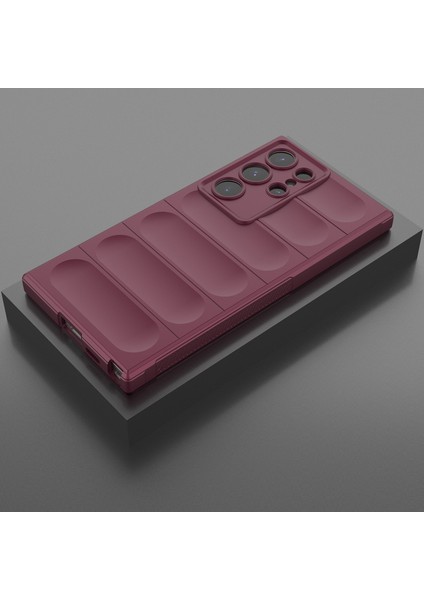 Samsung Galaxy S24 Ultra Için Kaymaz Yumuşak Silikon Telefon Kılıfı - Koyu Kırmızı (Yurt Dışından) indirimleri