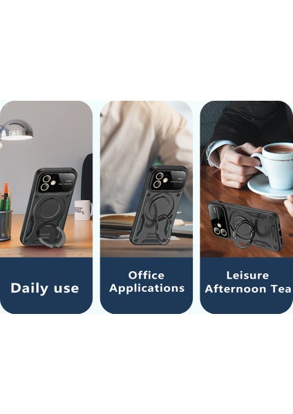 iPhone 11 Için Çift Katmanlı Manyetik Halka Lens Standı Telefon Kılıfı - Mor (Yurt Dışından) indirimleri