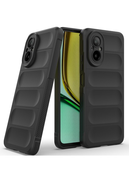 Realme C67 4g Için Kaymaz Yumuşak Silikon Telefon Kılıfı - Siyah (Yurt Dışından)